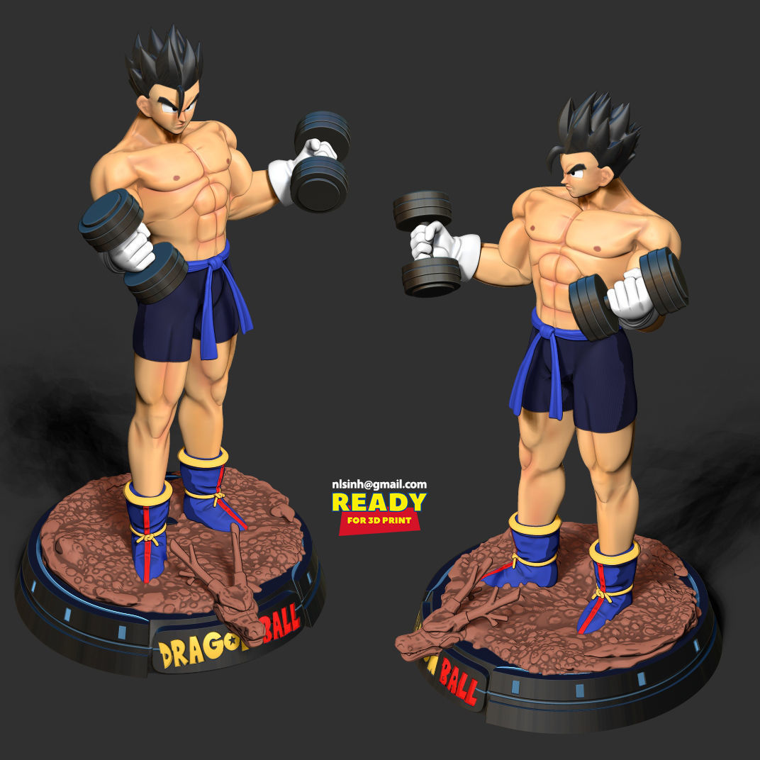Gohan with gym 3D print model_5