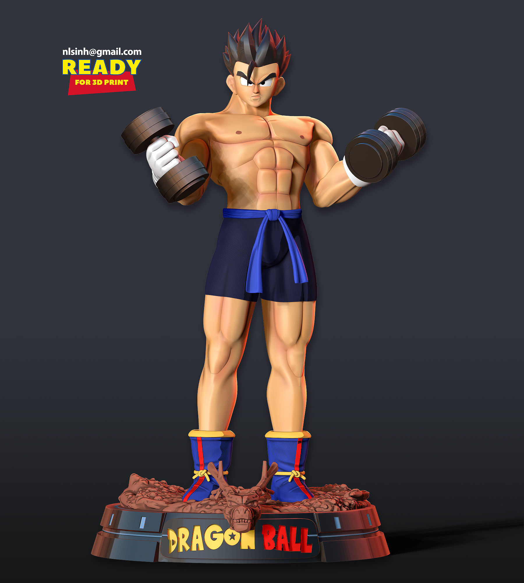 Gohan with gym 3D print model_1