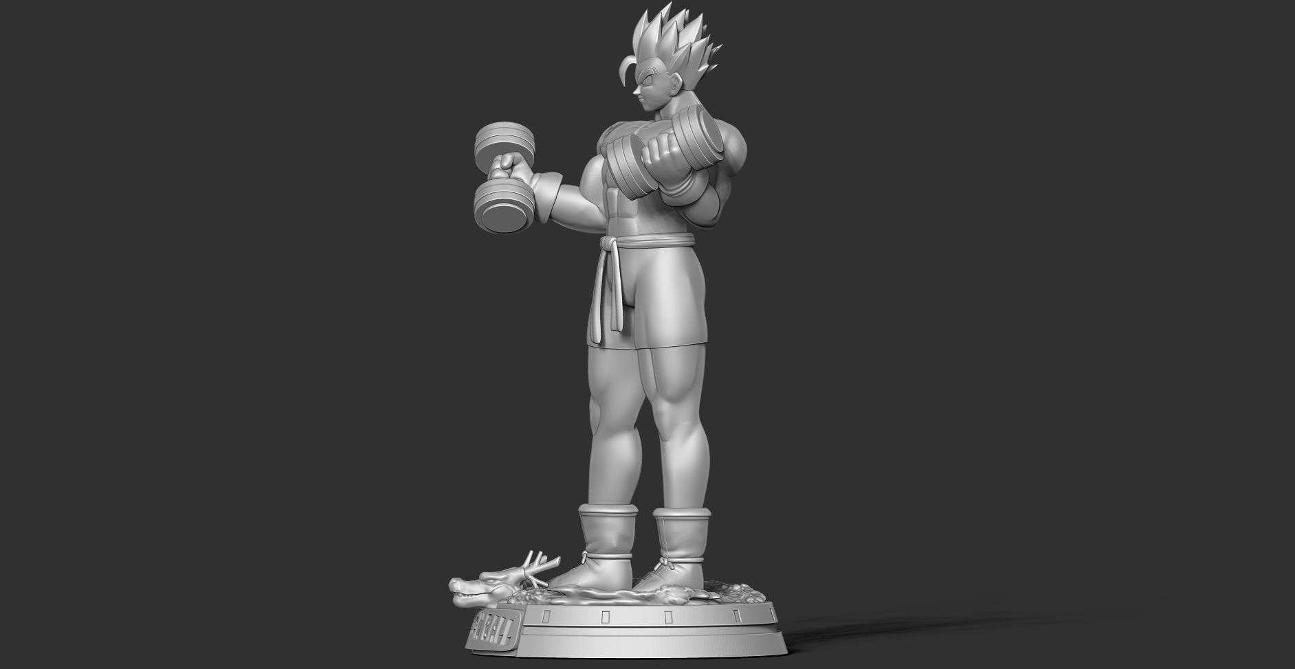 Gohan with gym 3D print model_10