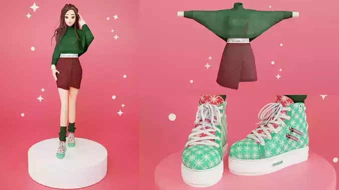 Woman Christmas party outfit