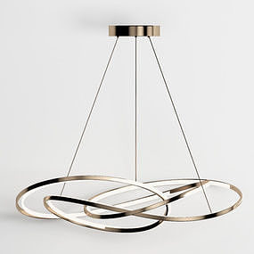 chandelier pendant light with two rings hanging from it Free 3D model