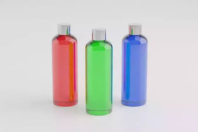 Water Bottle set of 3 - 3D Model