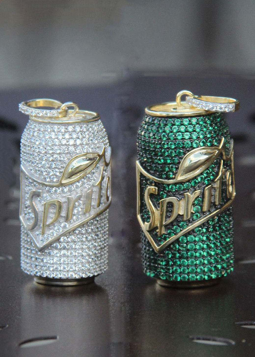 Iced Out Sprite Soda Can Diamond Pendant  3D print model_2