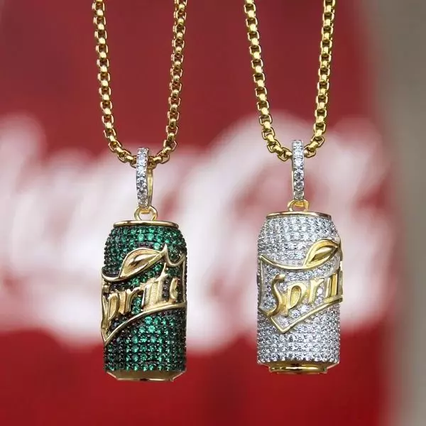Iced Out Sprite Soda Can Diamond Pendant  3D print model_0