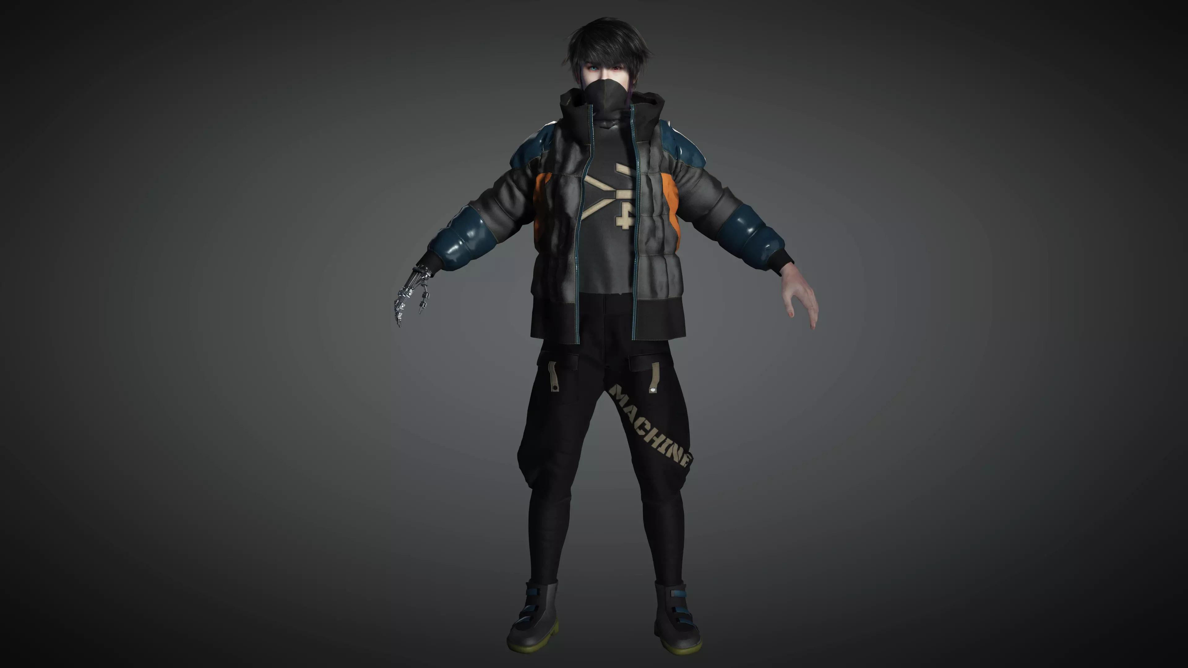 AAA Cyber Punk Male Character 02 Low-poly 3D model_0