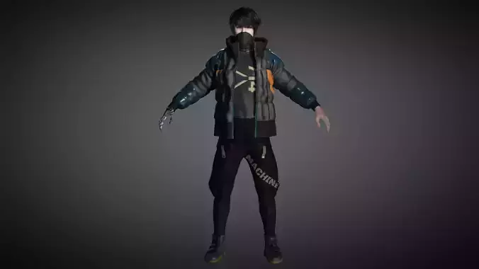 AAA Cyber Punk Male Character 02 Low-poly 3D model AAA Cyber Punk Male Character 02 Low-poly 3D model