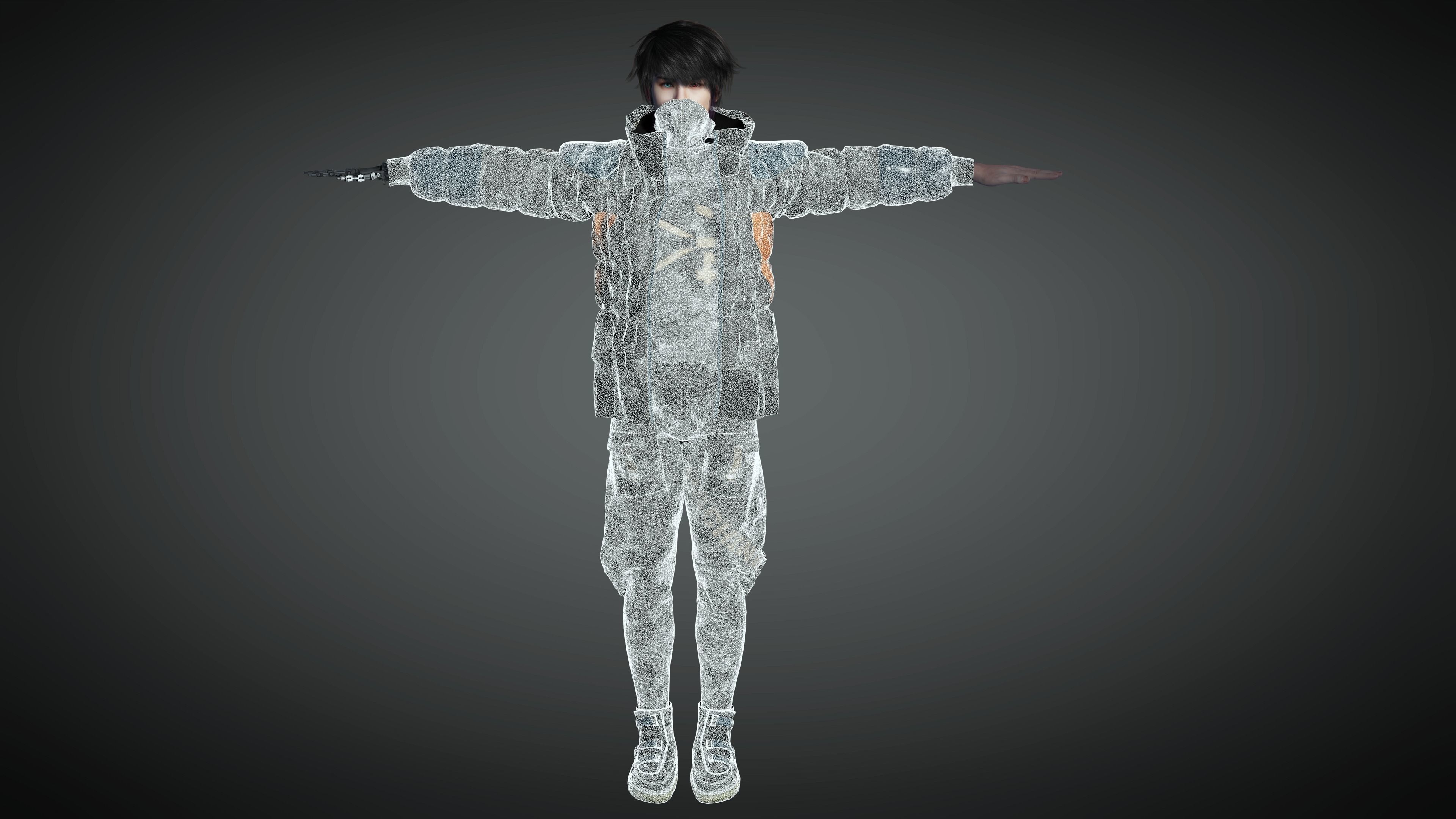 AAA Cyber Punk Male Character 02 Low-poly 3D model_20