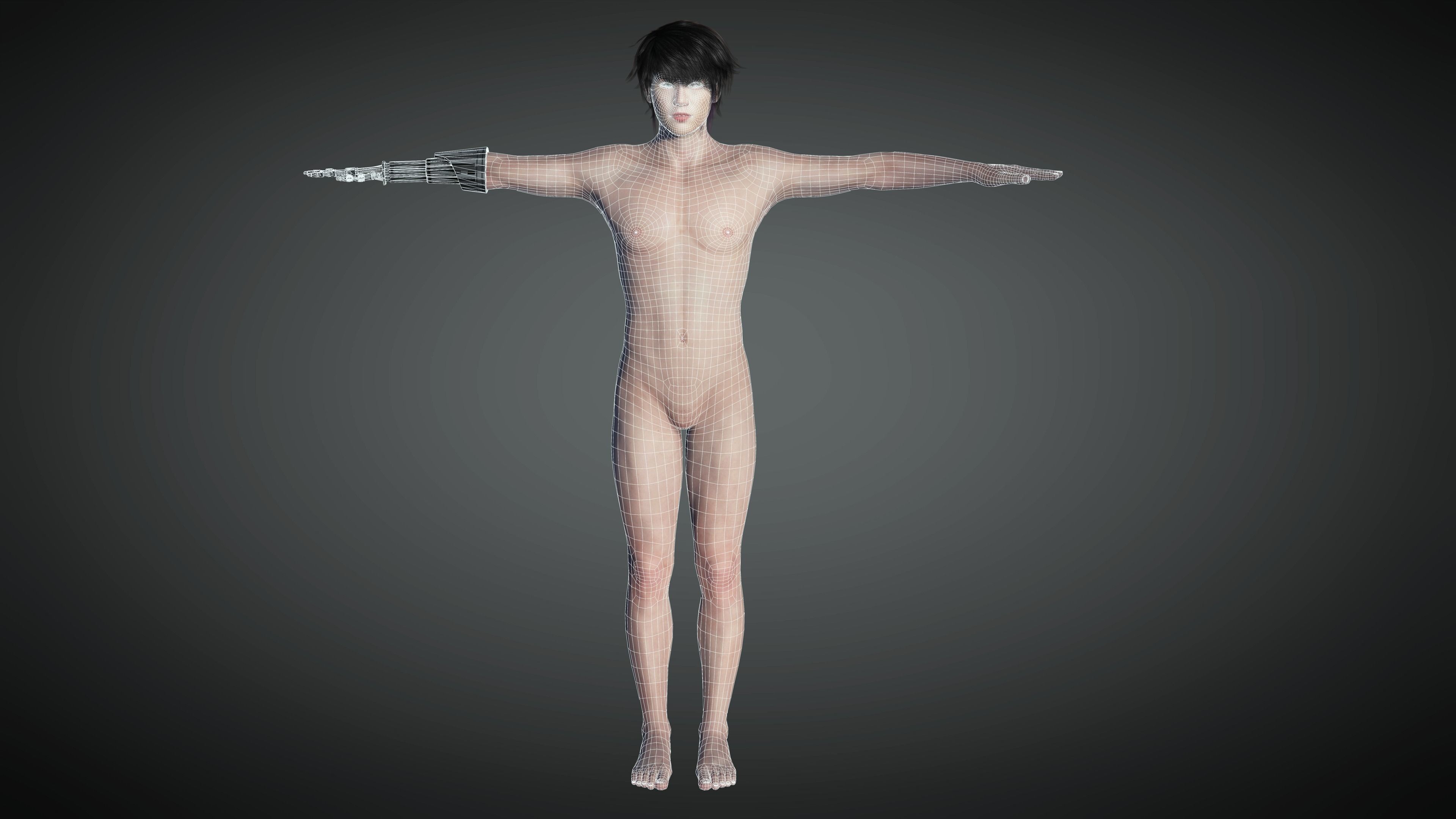 AAA Cyber Punk Male Character 02 Low-poly 3D model_21