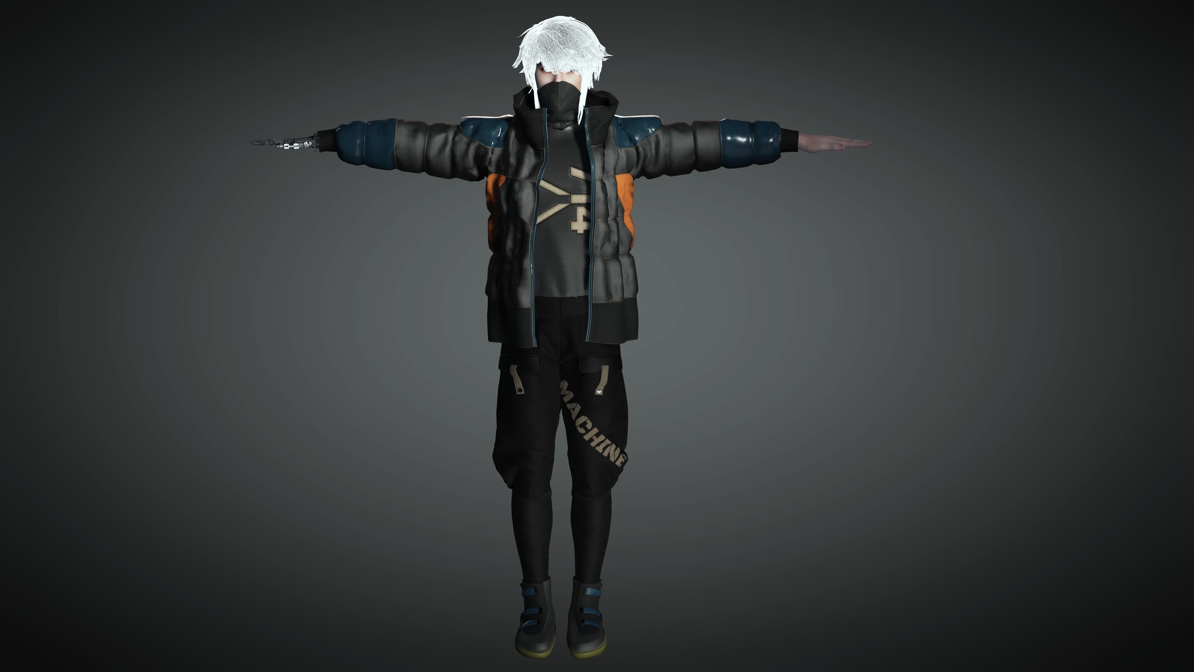 AAA Cyber Punk Male Character 02 Low-poly 3D model_22