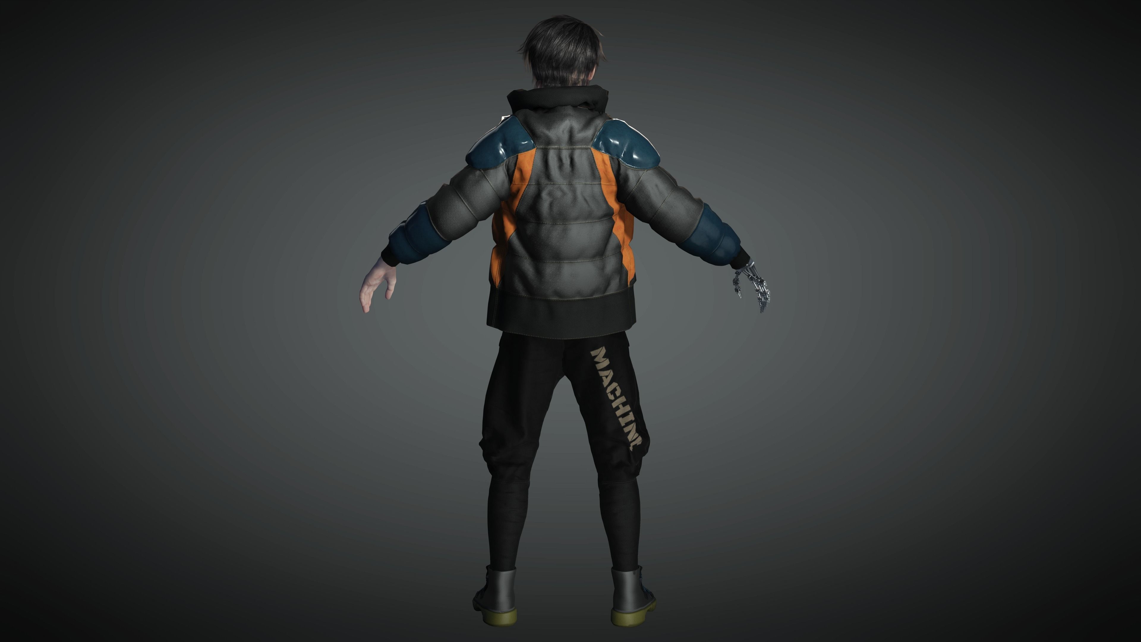 AAA Cyber Punk Male Character 02 Low-poly 3D model_10