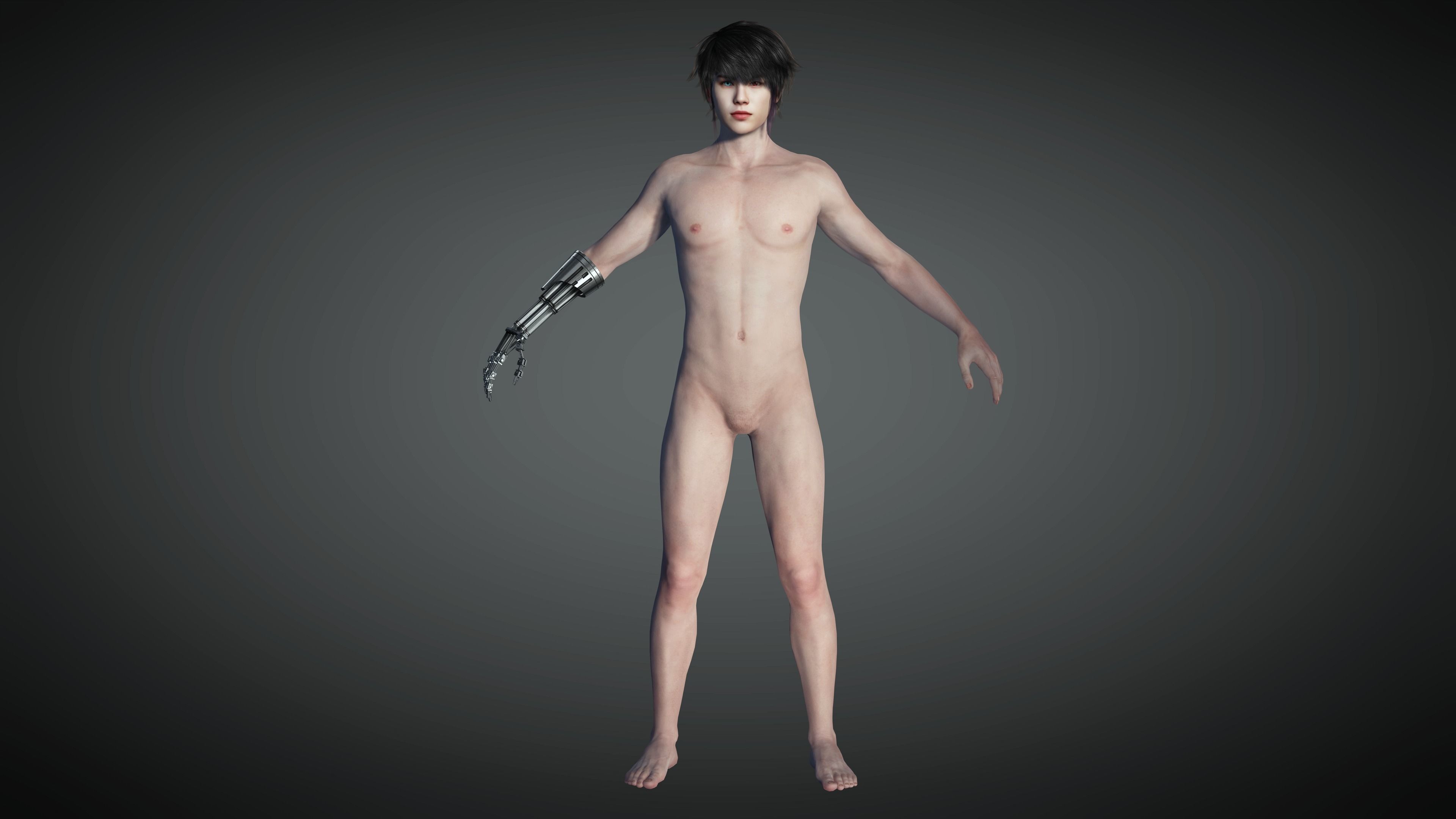 AAA Cyber Punk Male Character 02 Low-poly 3D model_9