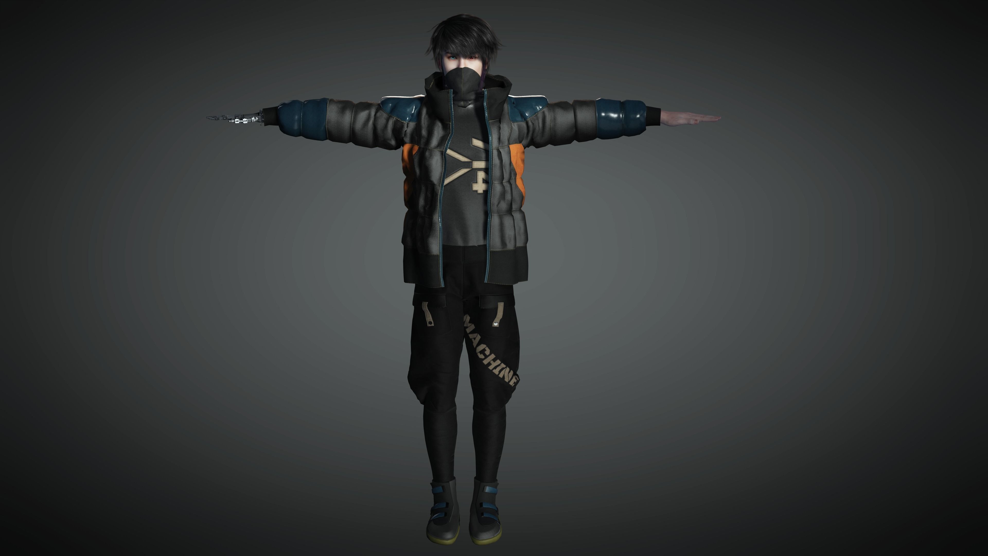 AAA Cyber Punk Male Character 02 Low-poly 3D model_19