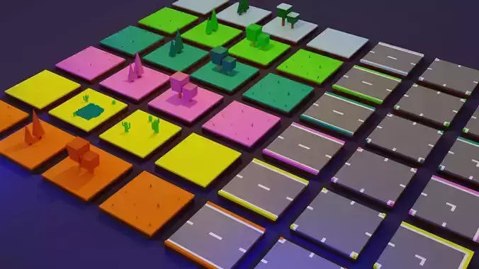 Cartoon Low Poly Season Tiles Pack 