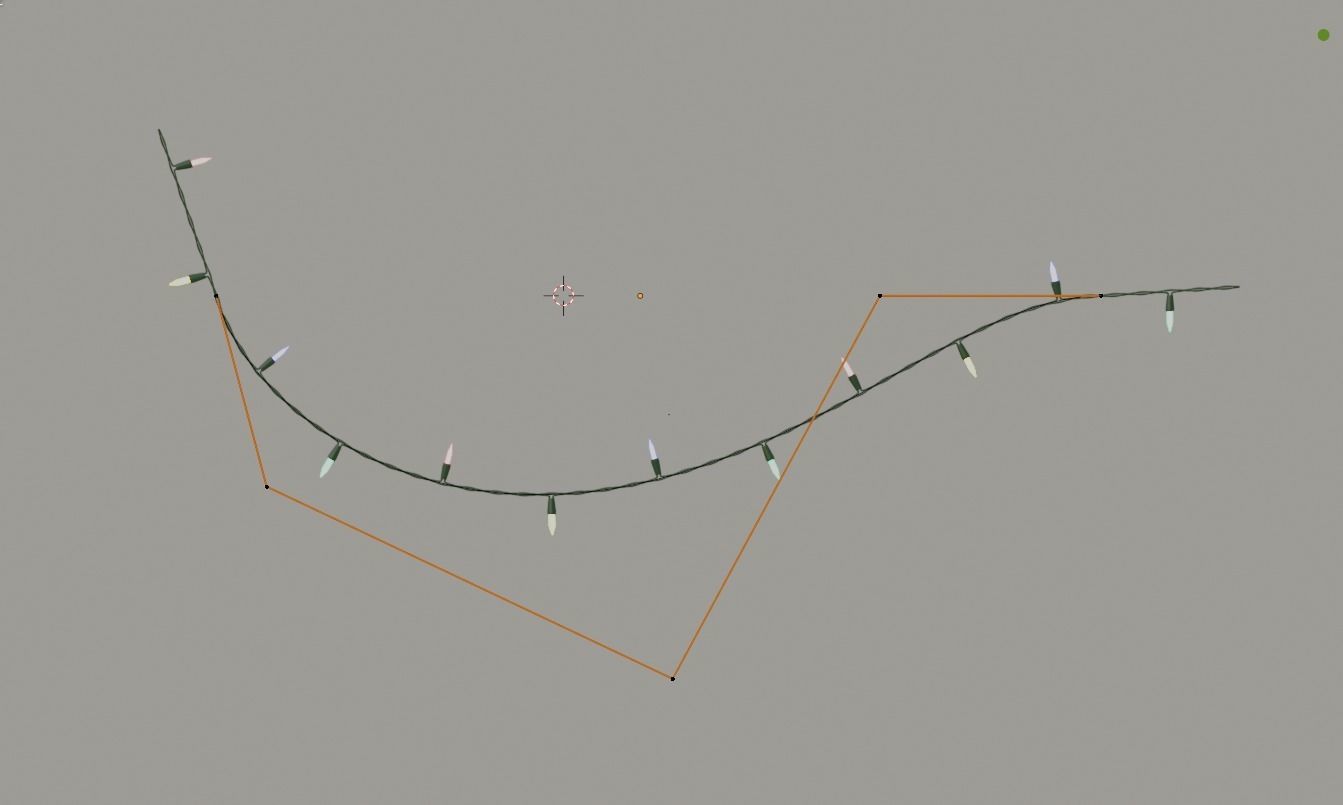 Glowing Holiday Lights Procedural and Posable Low-poly 3D model_2