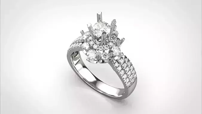 Engagement ring 3dm stl  obj detail  3D print model R011