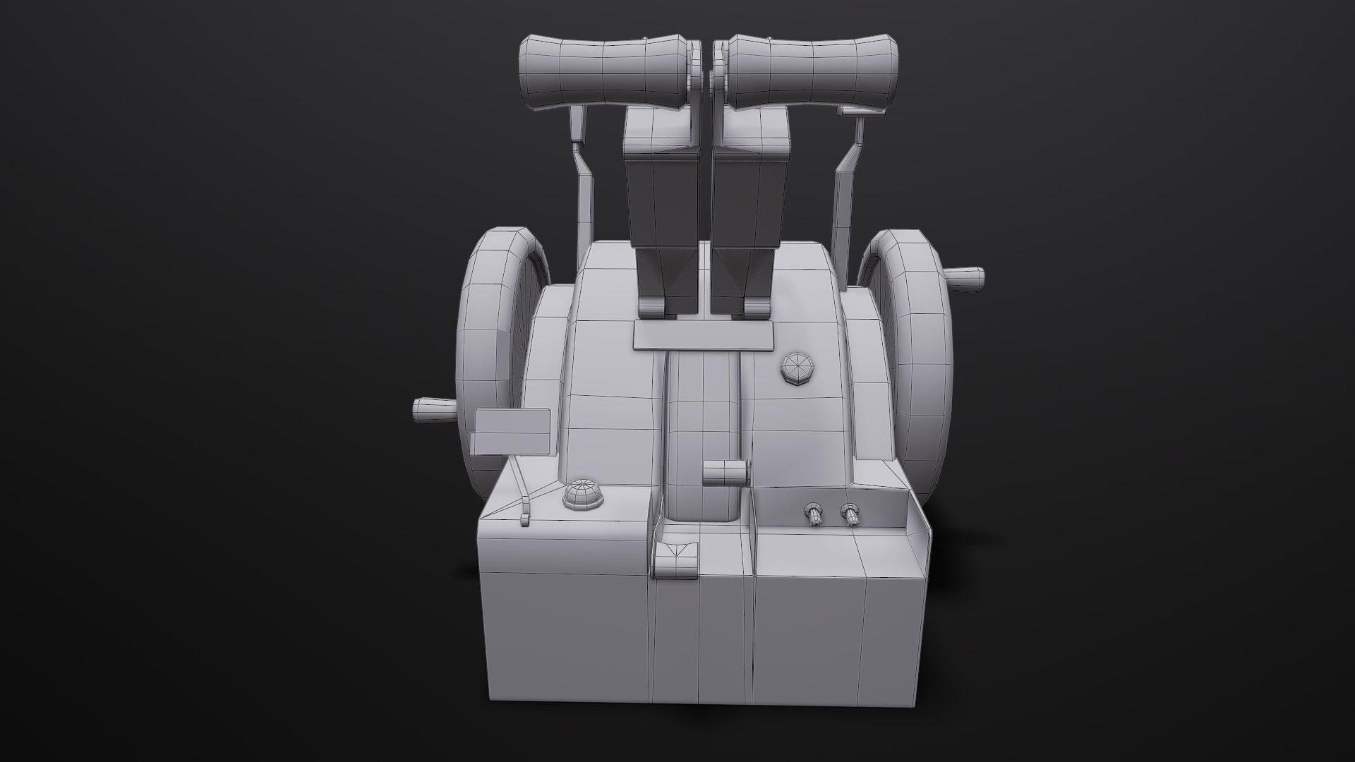 Airplane Control Stand Low-poly 3D model_9