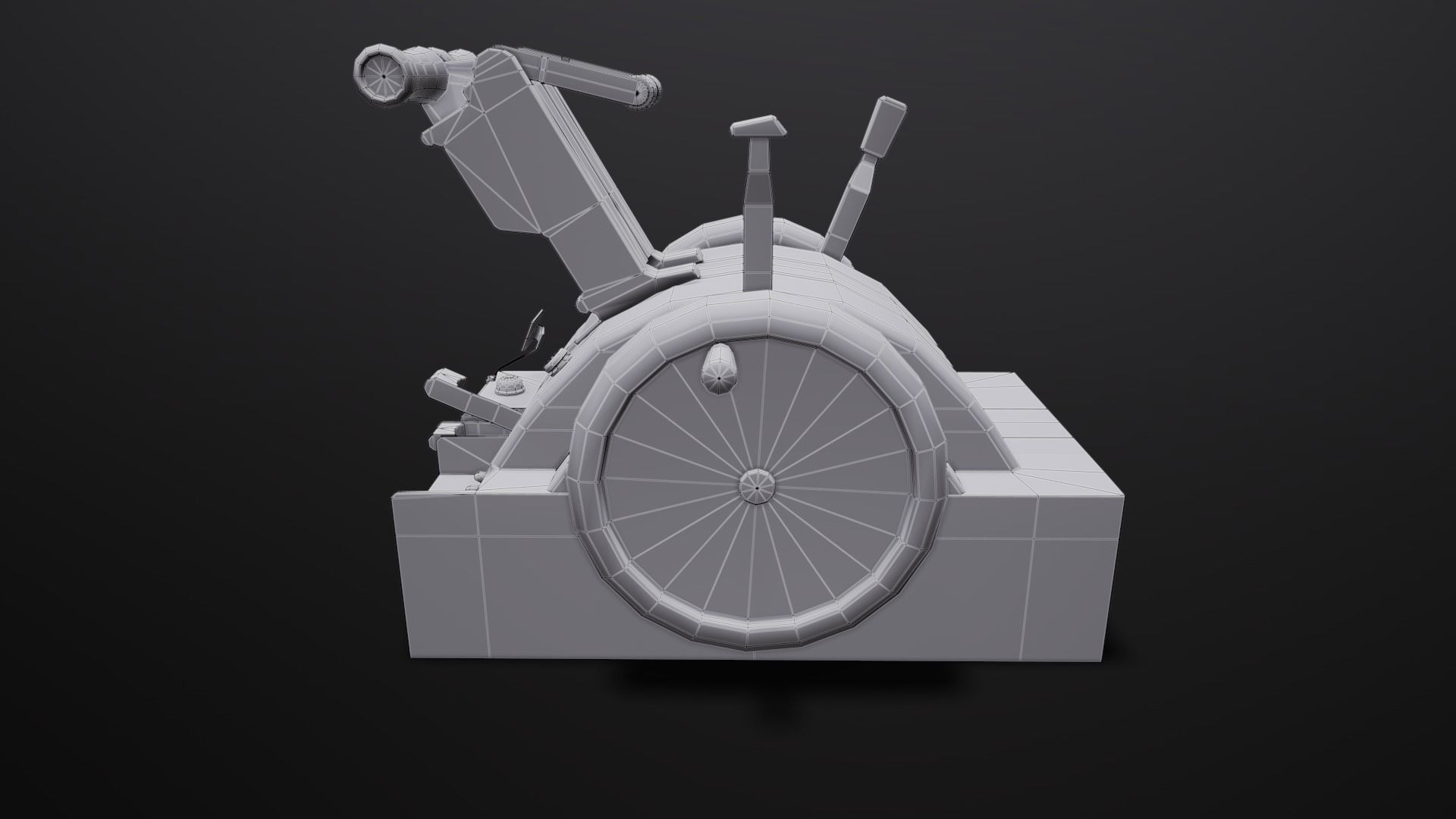 Airplane Control Stand Low-poly 3D model_10
