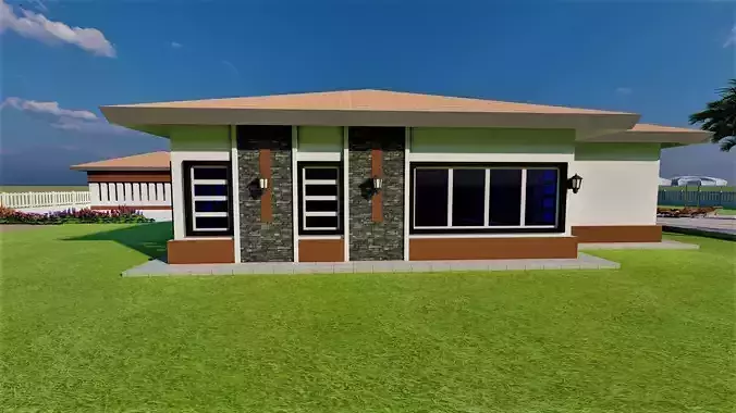 SINGLE STOREY HOUSE WITH A POOL 