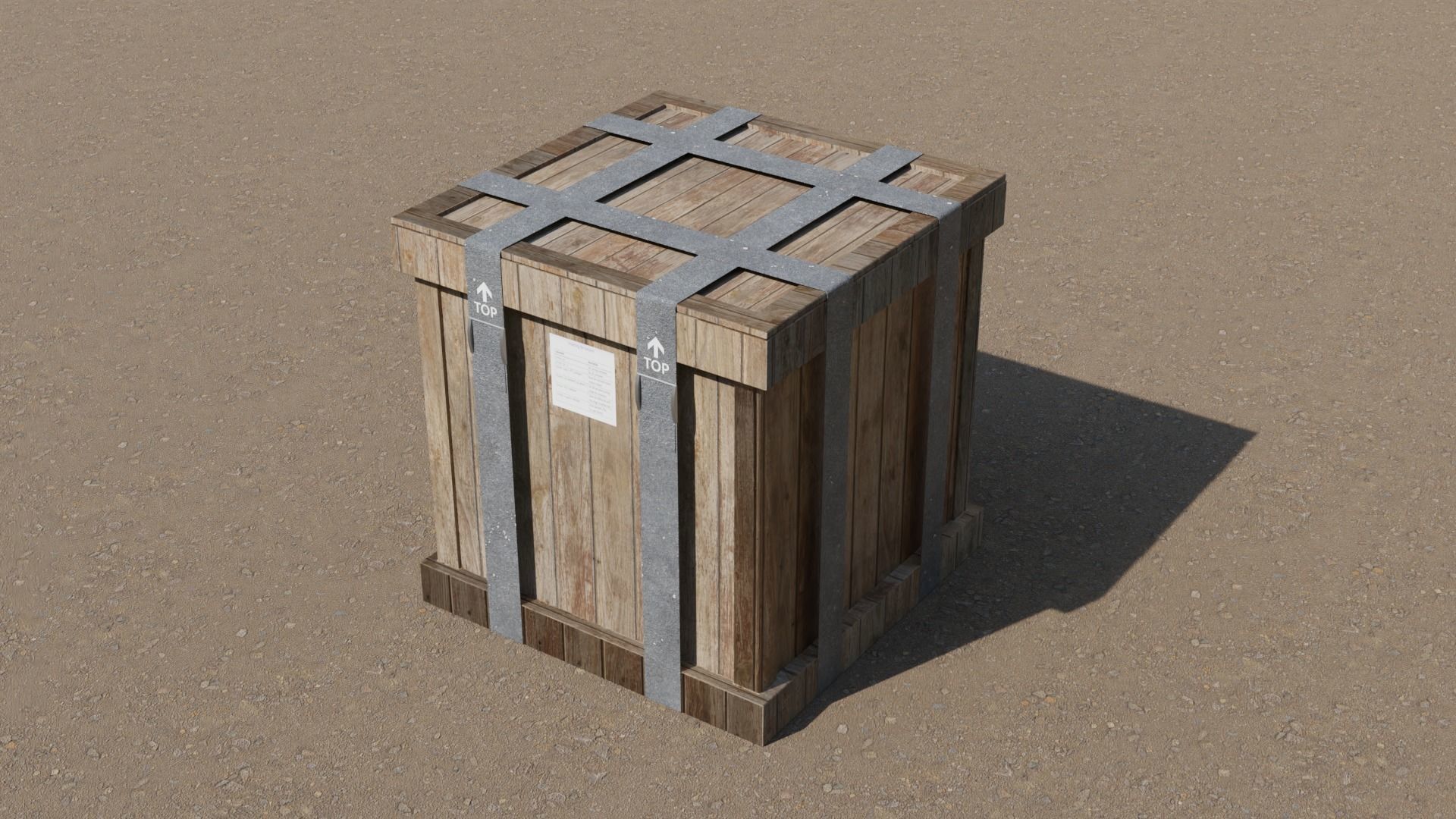 Wooden Crate Free 3D model_1