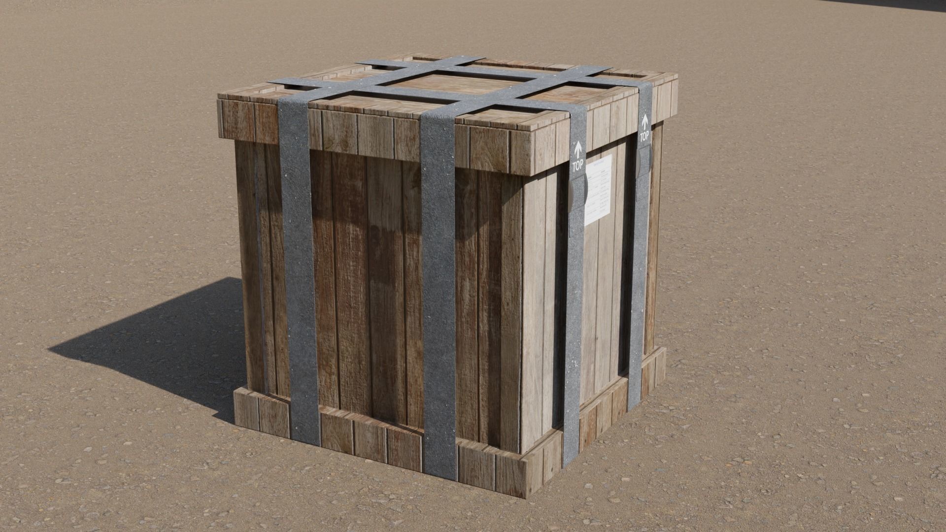 Wooden Crate Free 3D model_2