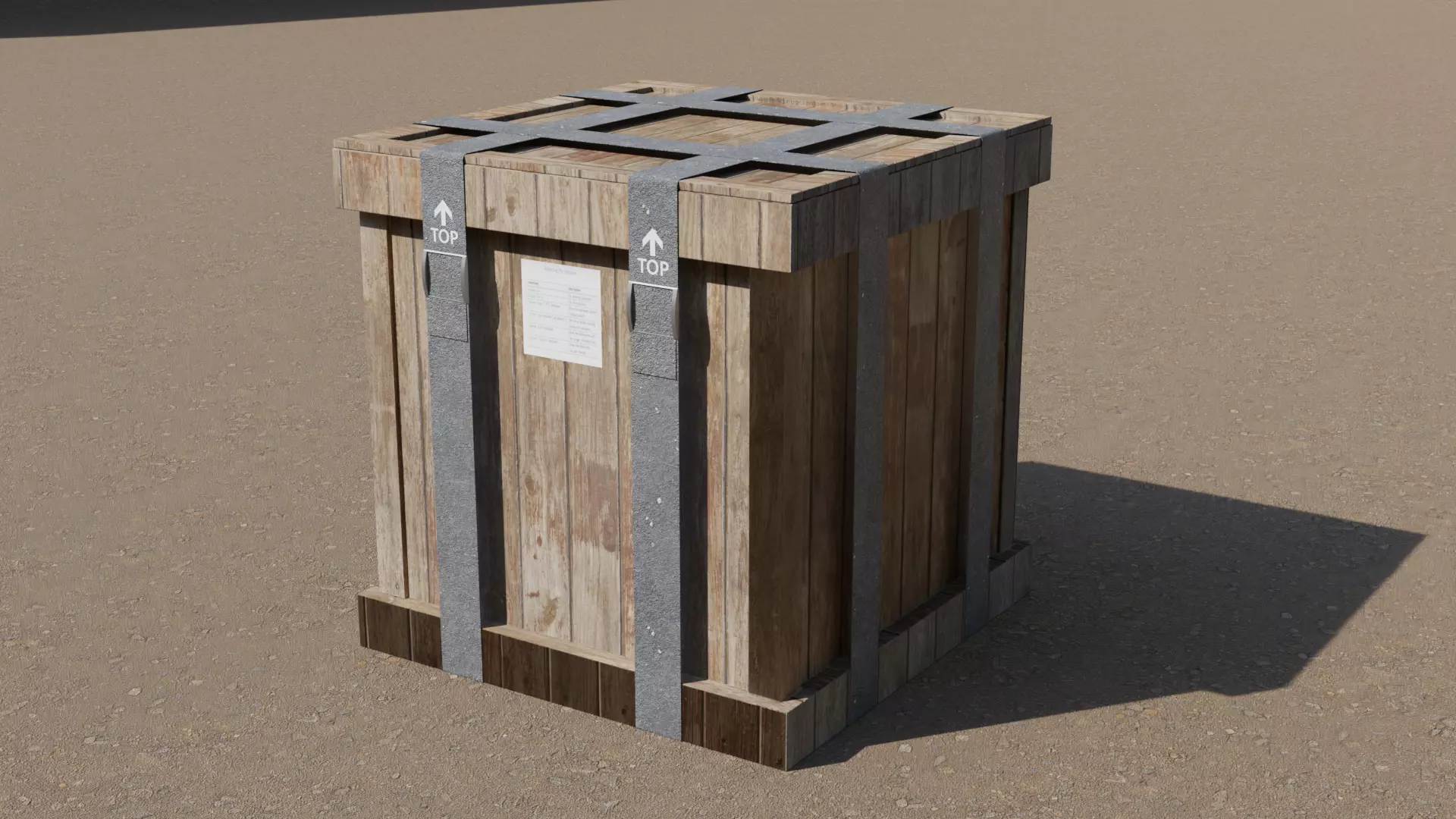 Wooden Crate Free 3D model_0