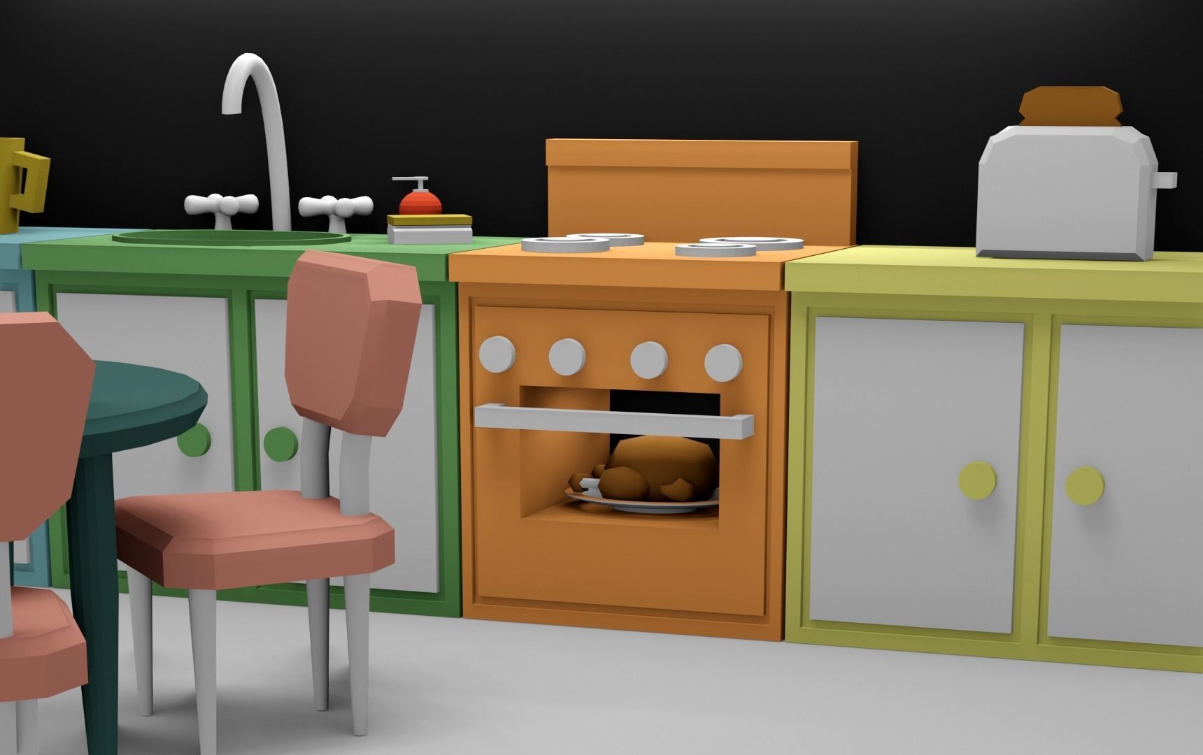 Kitchen Game Assets 3D print model_2