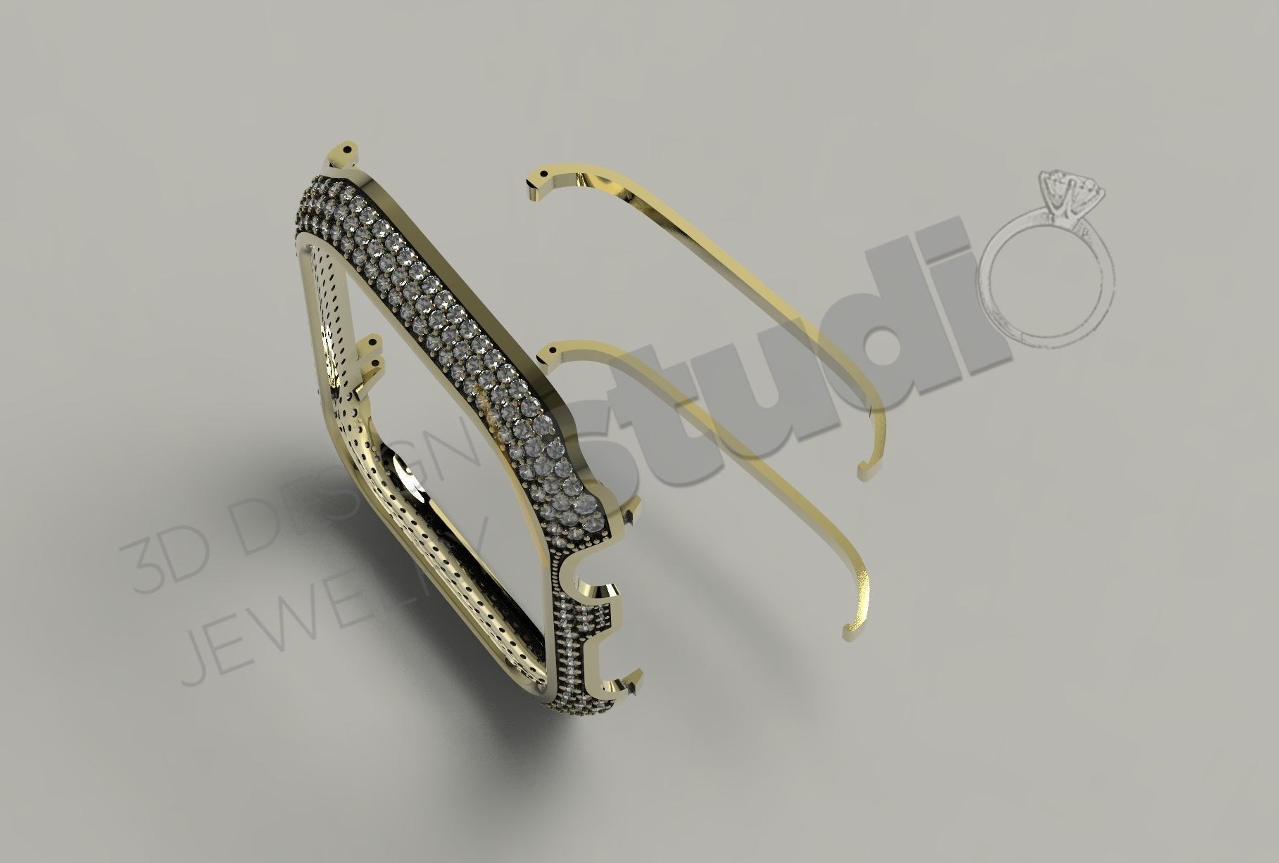 Apple iWatch series 3 cover 3D print model_3