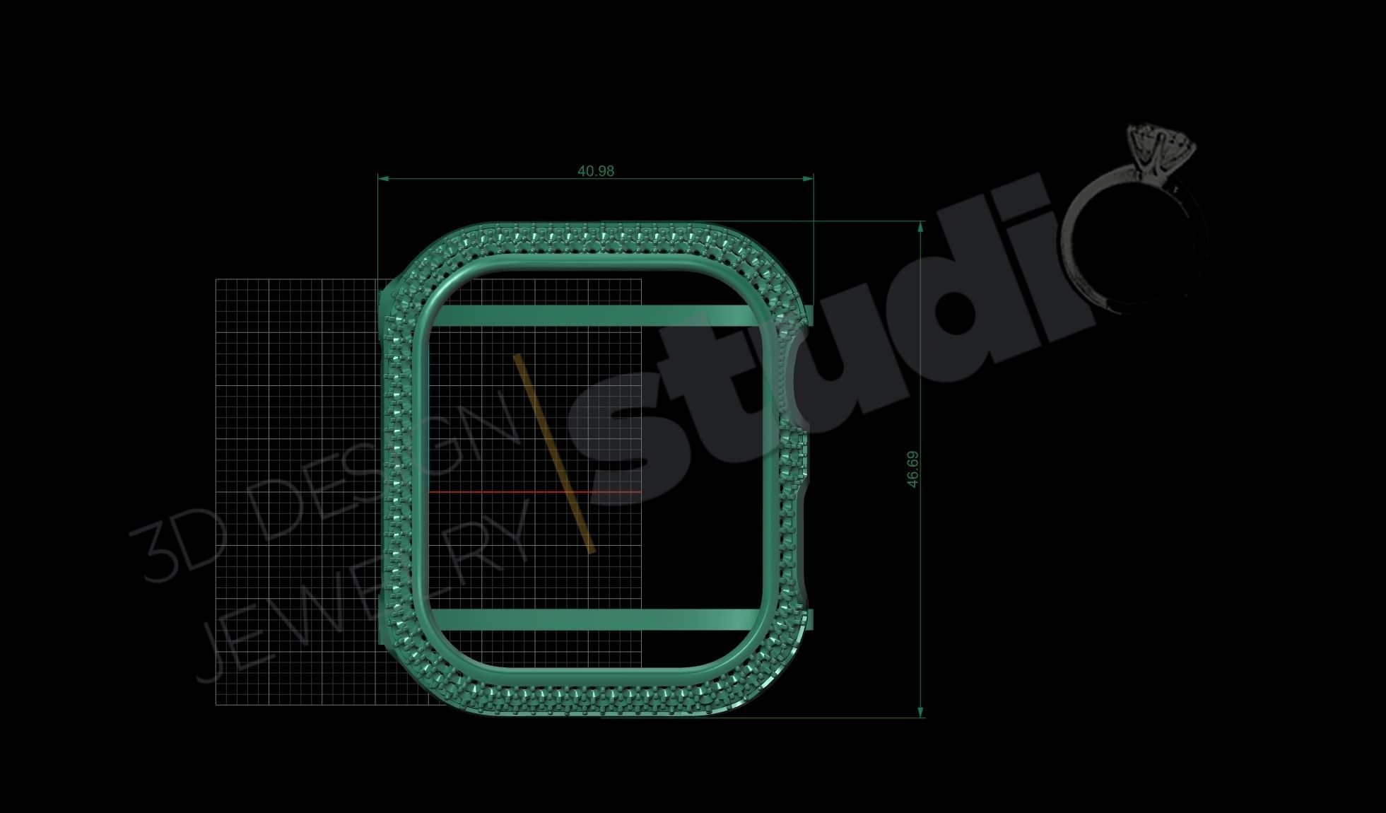 Apple iWatch series 3 cover 3D print model_6