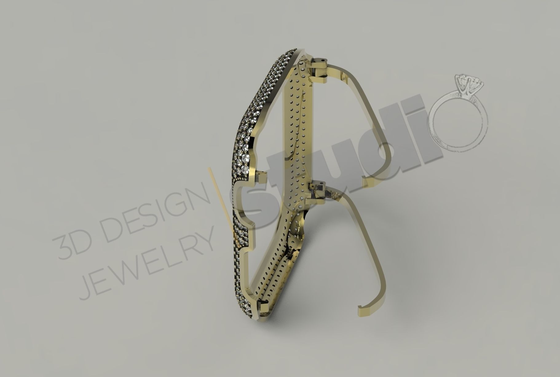 Apple iWatch series 3 cover 3D print model_4