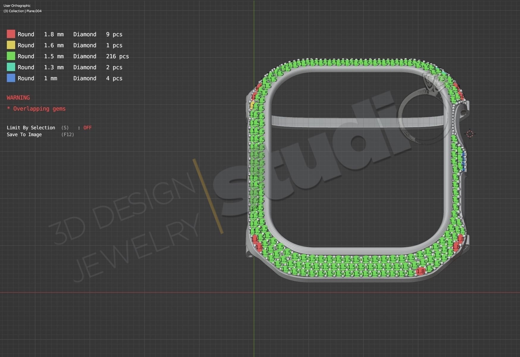 Apple iWatch series 3 cover 3D print model_5