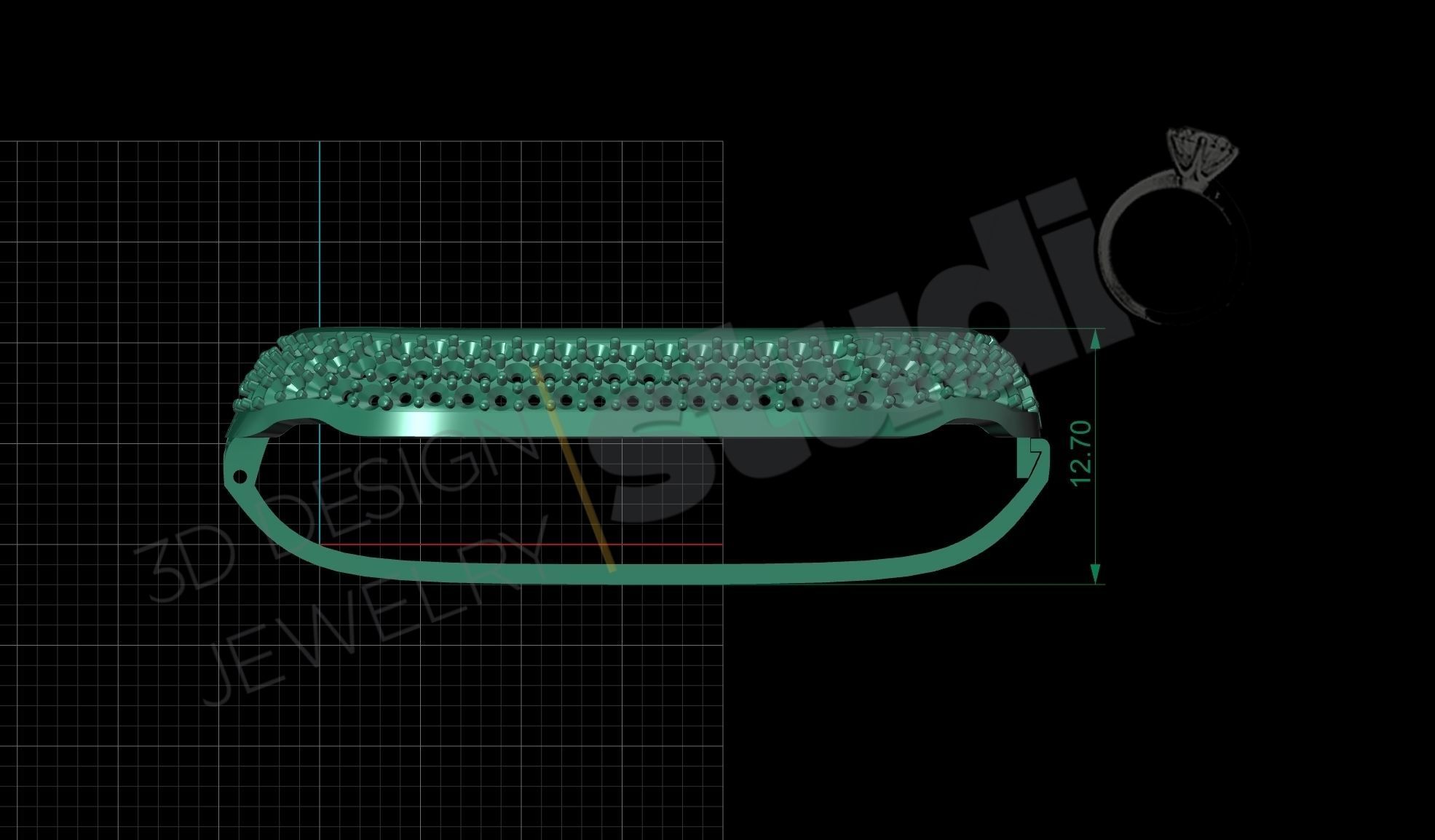 Apple iWatch series 3 cover 3D print model_7