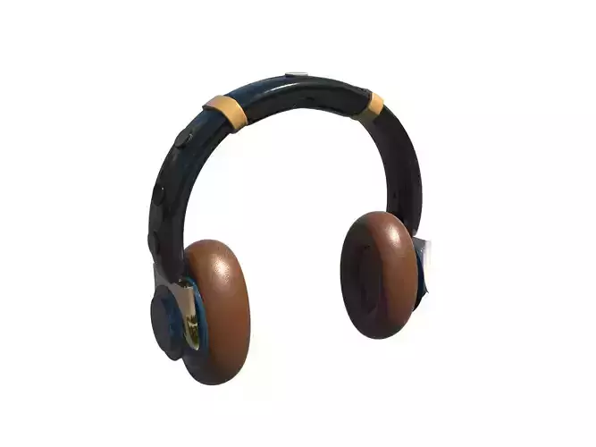 Headphones on road Free low-poly 3D model