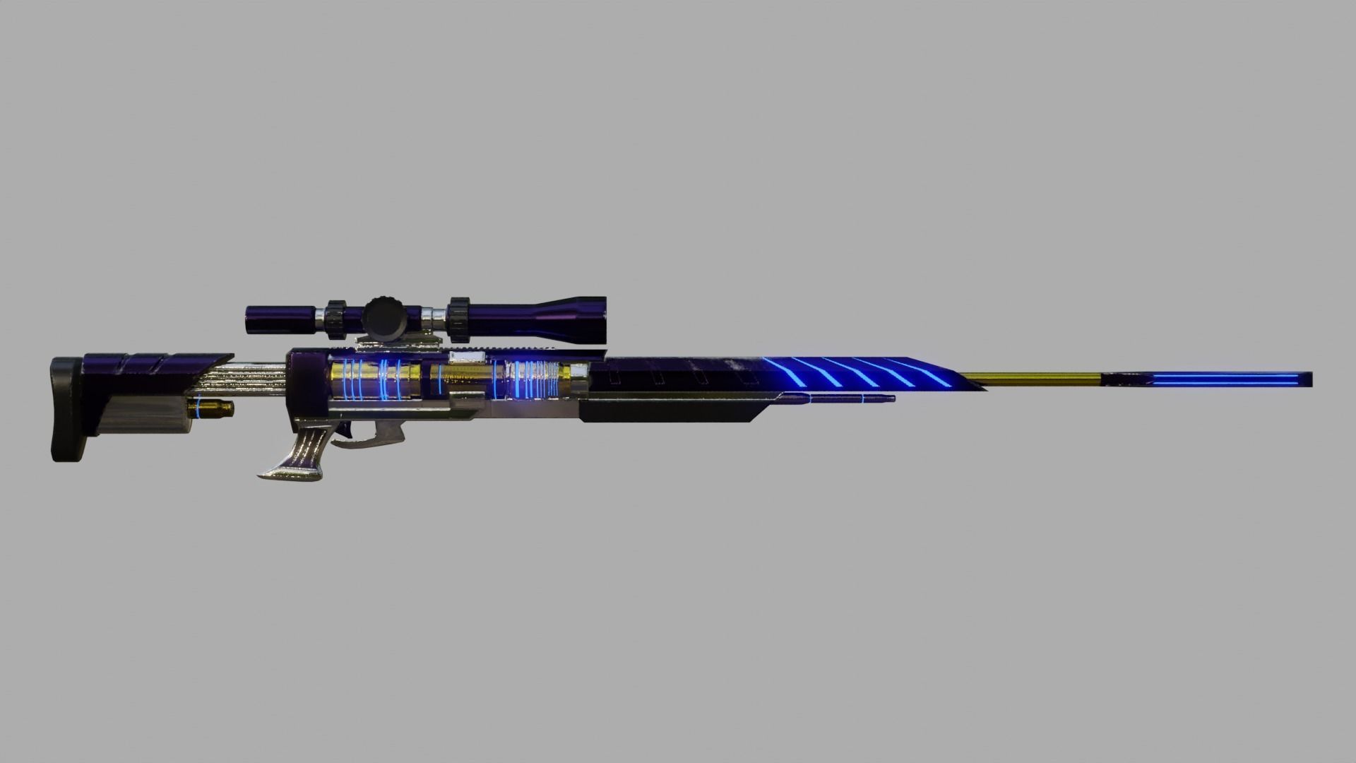 scifi SNlPER Low-poly 3D model_5