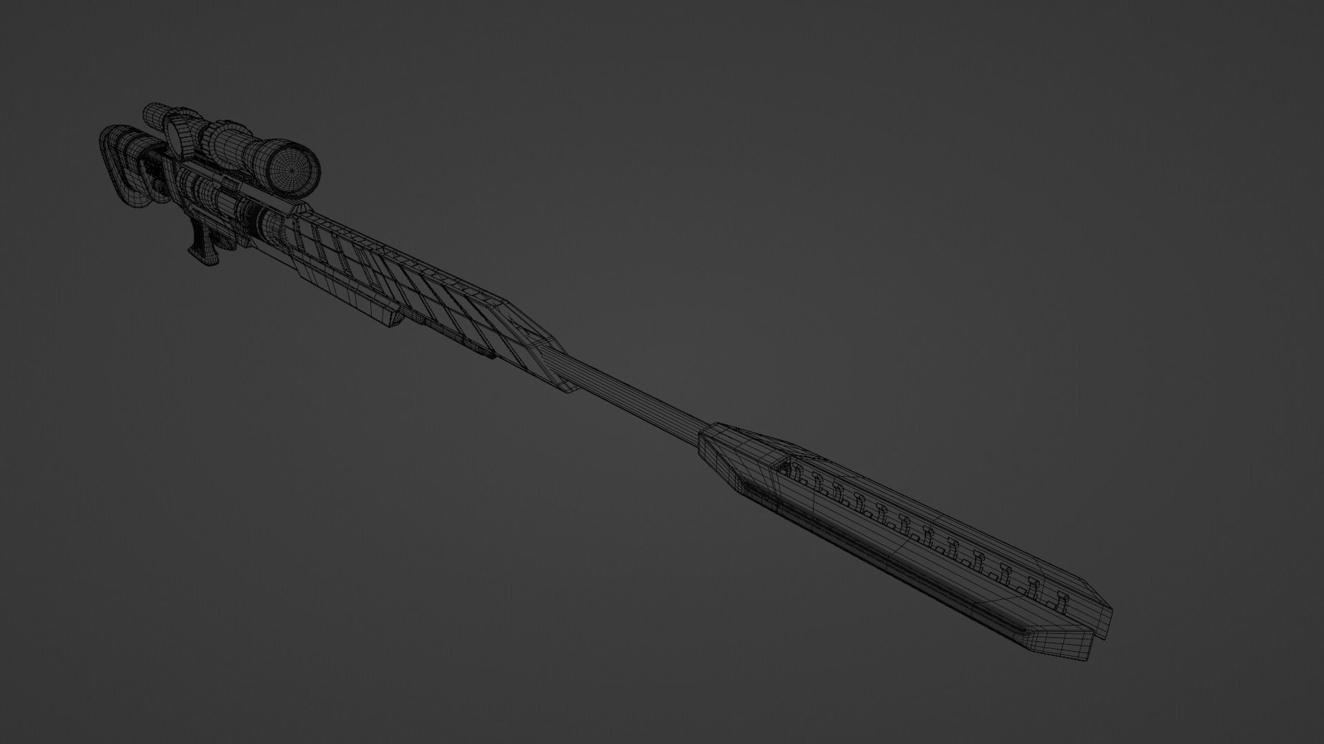 scifi SNlPER Low-poly 3D model_3