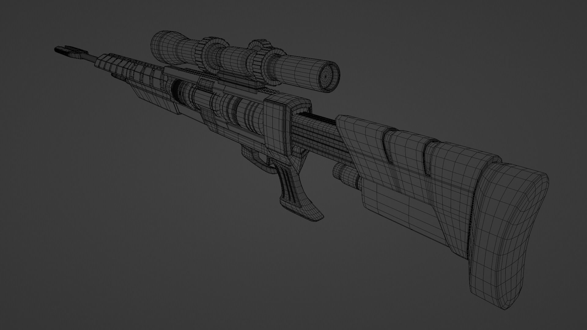 scifi SNlPER Low-poly 3D model_4