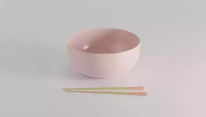 Bowl and Stick set - 3D model 