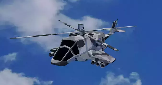 Helicopter flying in sky