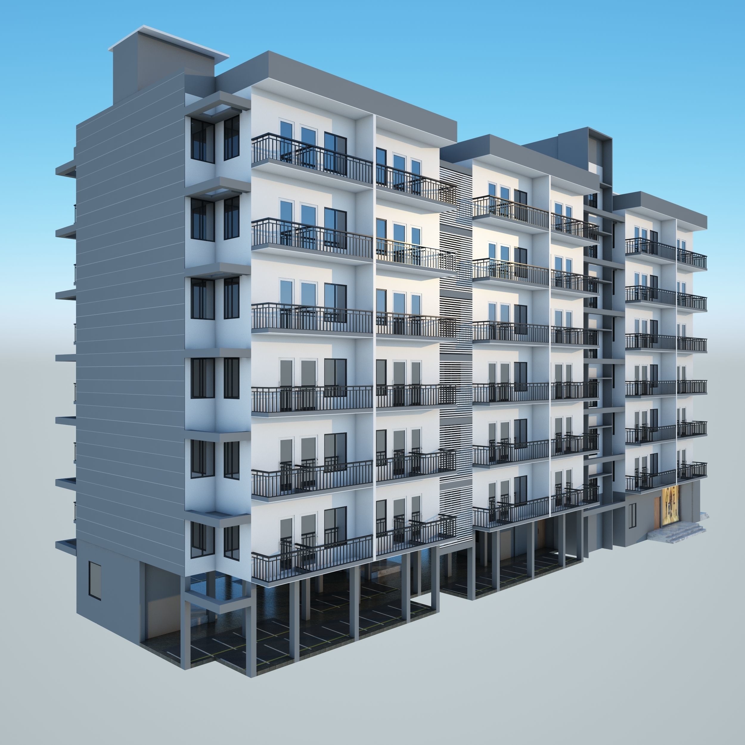 Modern Building 3D model_1