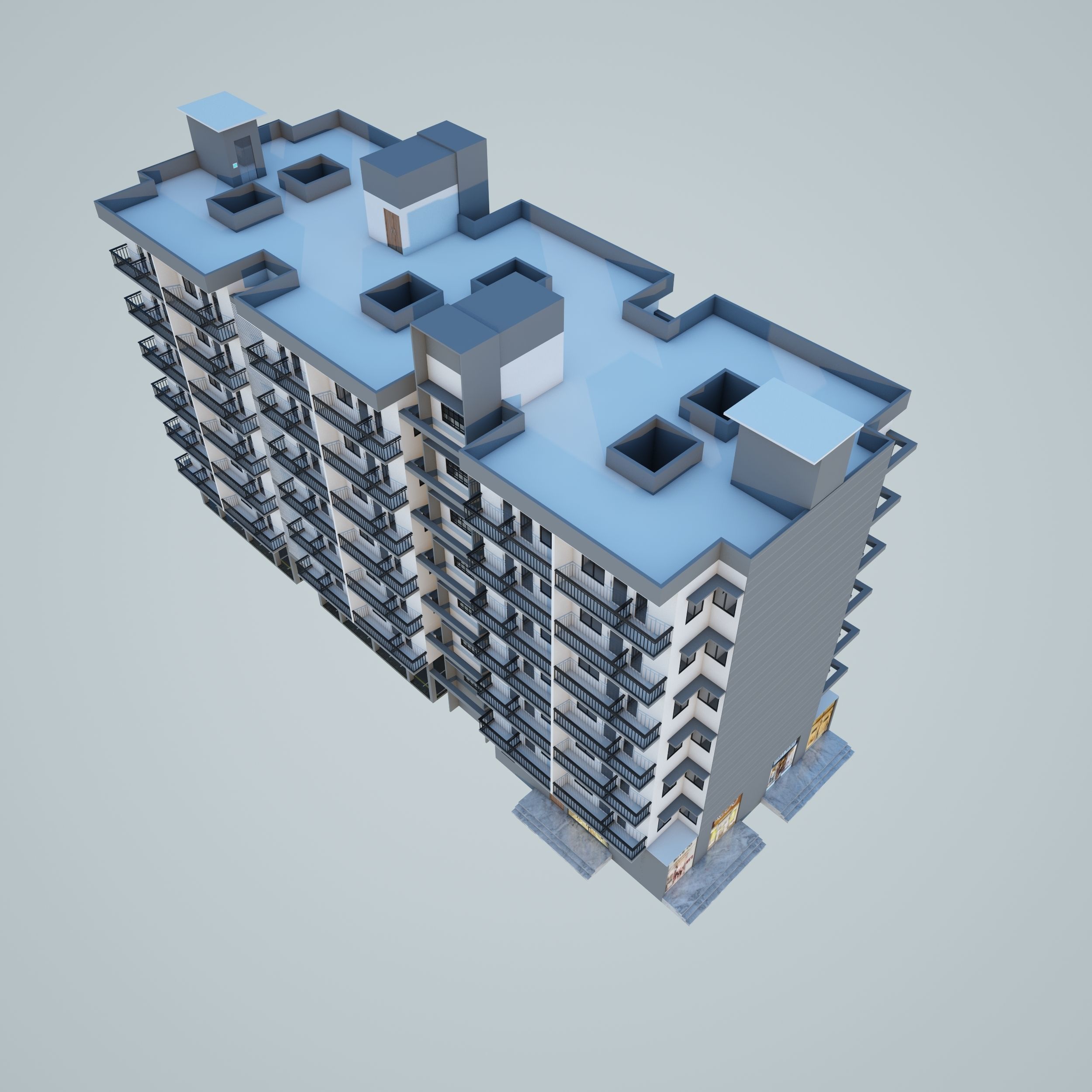 Modern Building 3D model_4