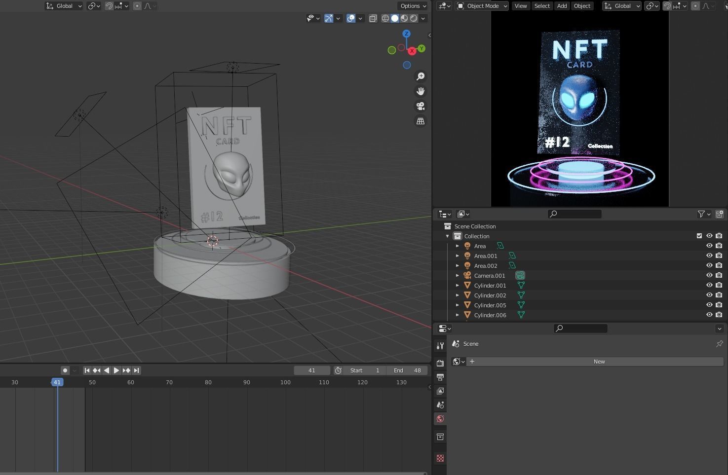 NFT Card template for Blender 3D model_4
