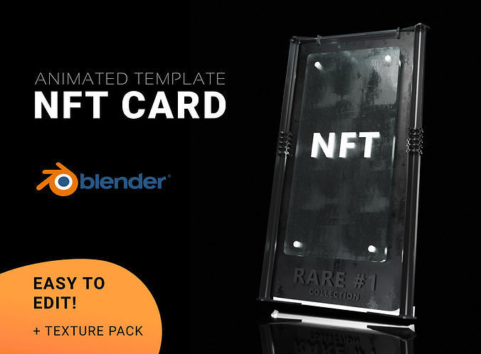 NFT Rare Card template for Blender 3D model