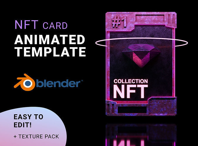 Blender NFT card template 3D model