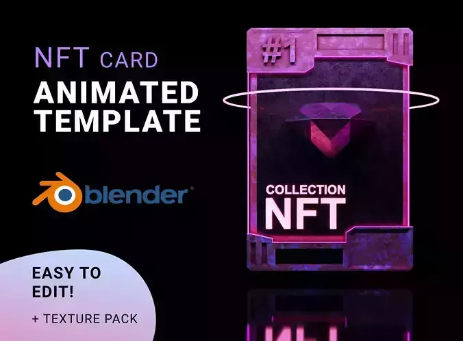 Blender NFT card template 3D model