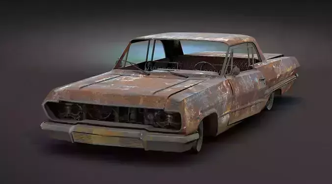 Burnt Retro Car 01