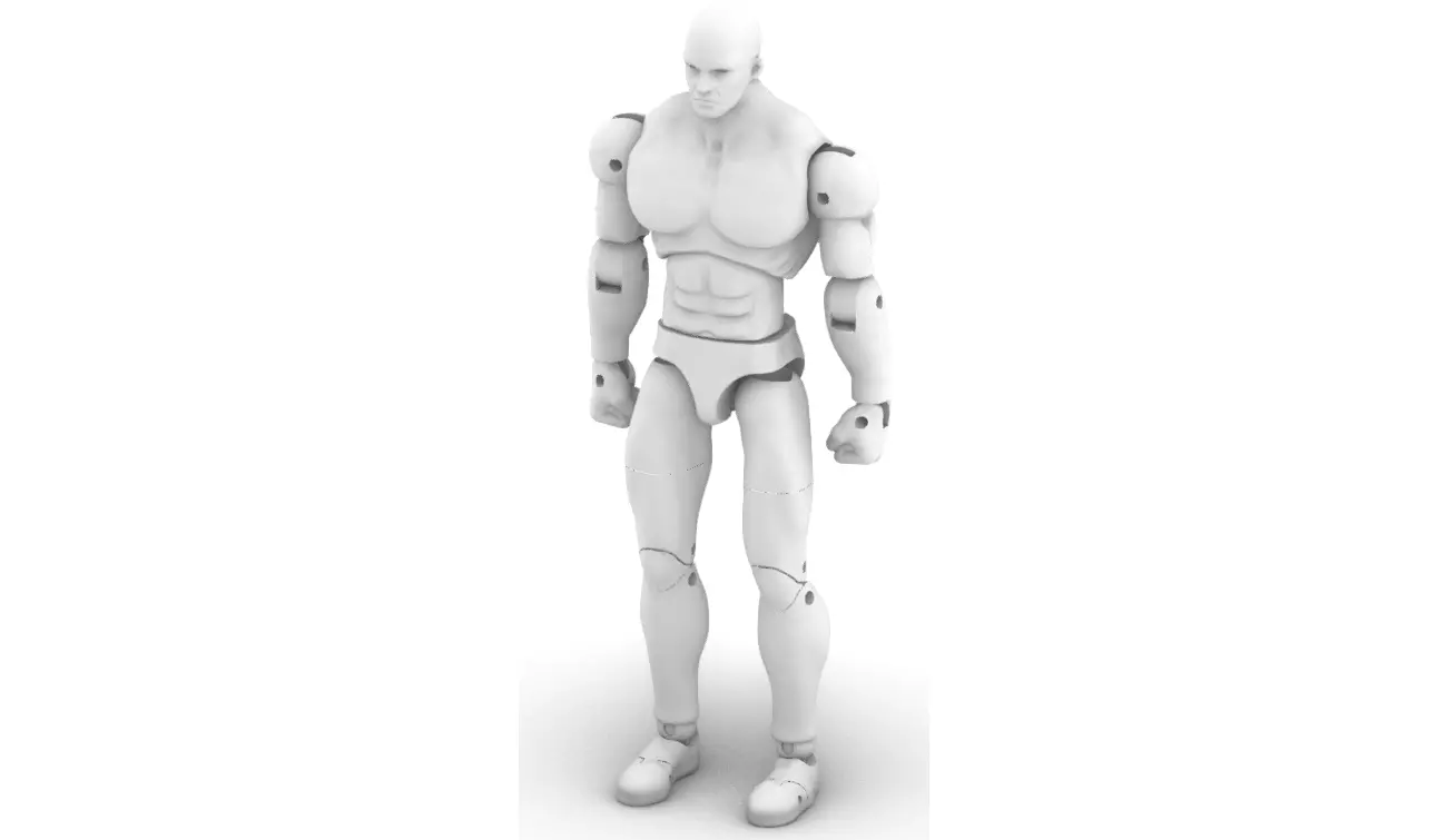 STRONG MAN ACTION FIGURE - 3D FULL ARTICULATED SYSTEM 3D print model