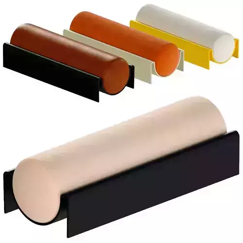 Monitor Fiberglass Upholstered Bench 3D model