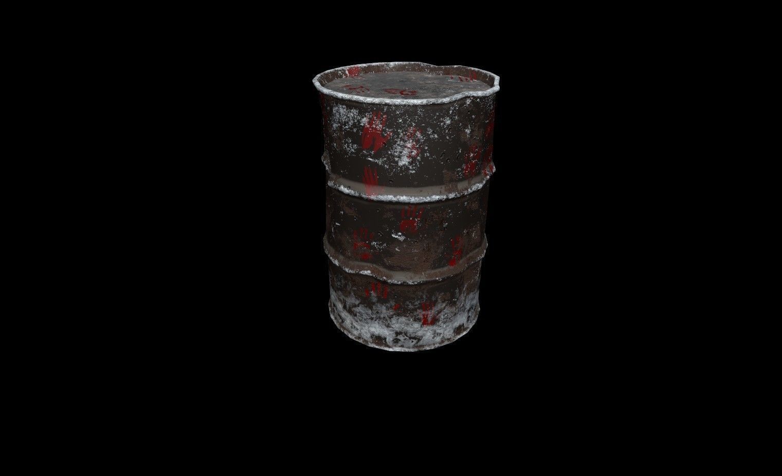 Iron barrel crushed low poly Low-poly 3D model_1