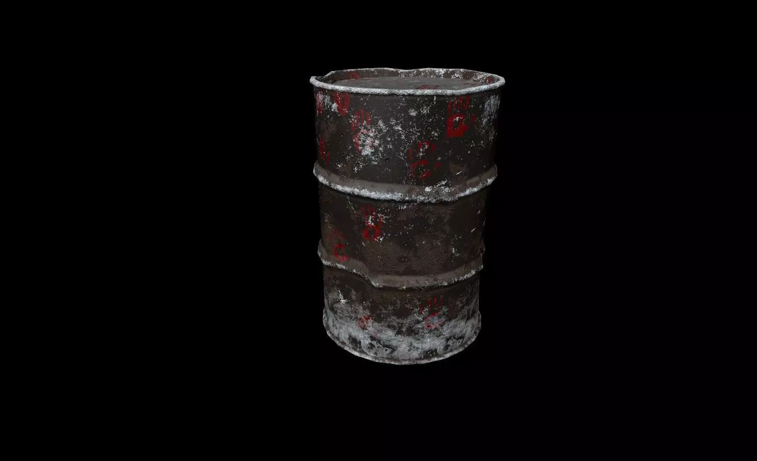 Iron barrel crushed low poly Low-poly 3D model_0