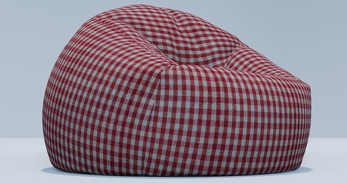 Beanbag checkered egg 3D model 3