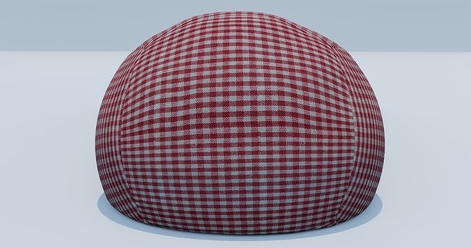 Beanbag checkered egg 3D model 6